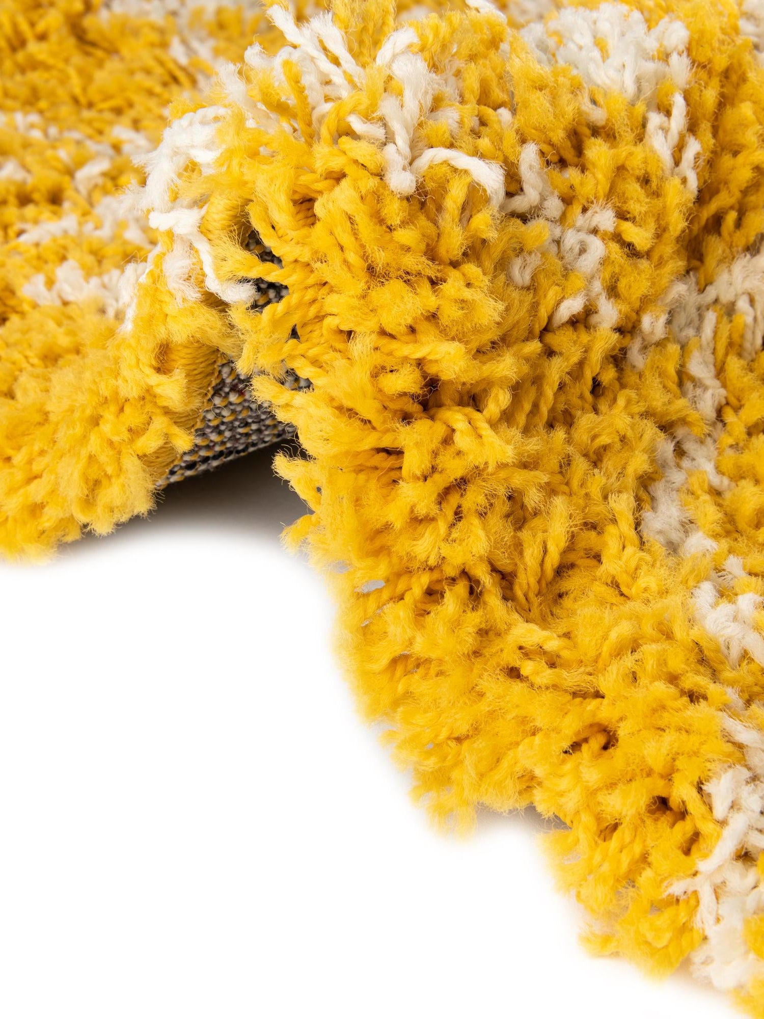 Yellow 2' x 8' Moroccan Trellis Shag Runner Area Rug Thick Soft Touch Fluffy & Plush Shaggy Pile 100% Polypropylene Geometric Traditional Carpet for Sale at Rug Engine