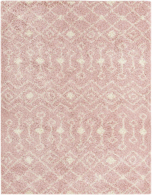 Light Pink 8' x 10' Moroccan Trellis Shag Rectangle Rug