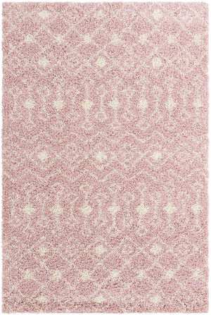 Light Pink 6' x 9' Moroccan Trellis Shag Rectangle Rug