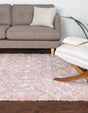 Light Pink 10' x 13' Moroccan Trellis Shag Rectangle Rug