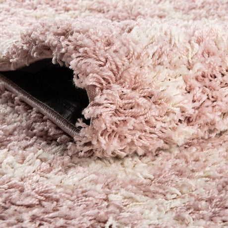 Light Pink 10' x 14' 1 Moroccan Trellis Shag Rectangle Area Rug Thick Soft Touch Fluffy & Plush Shaggy Pile 100% Polypropylene Geometric Traditional Carpet for Sale at Rug Engine