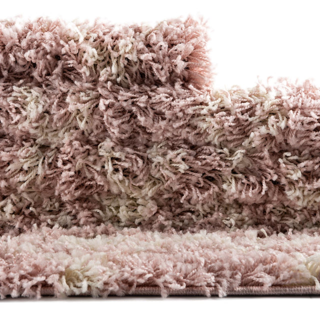 Light Pink 2' x 3' 1 Moroccan Trellis Shag Rectangle Area Rug Thick Soft Touch Fluffy & Plush Shaggy Pile