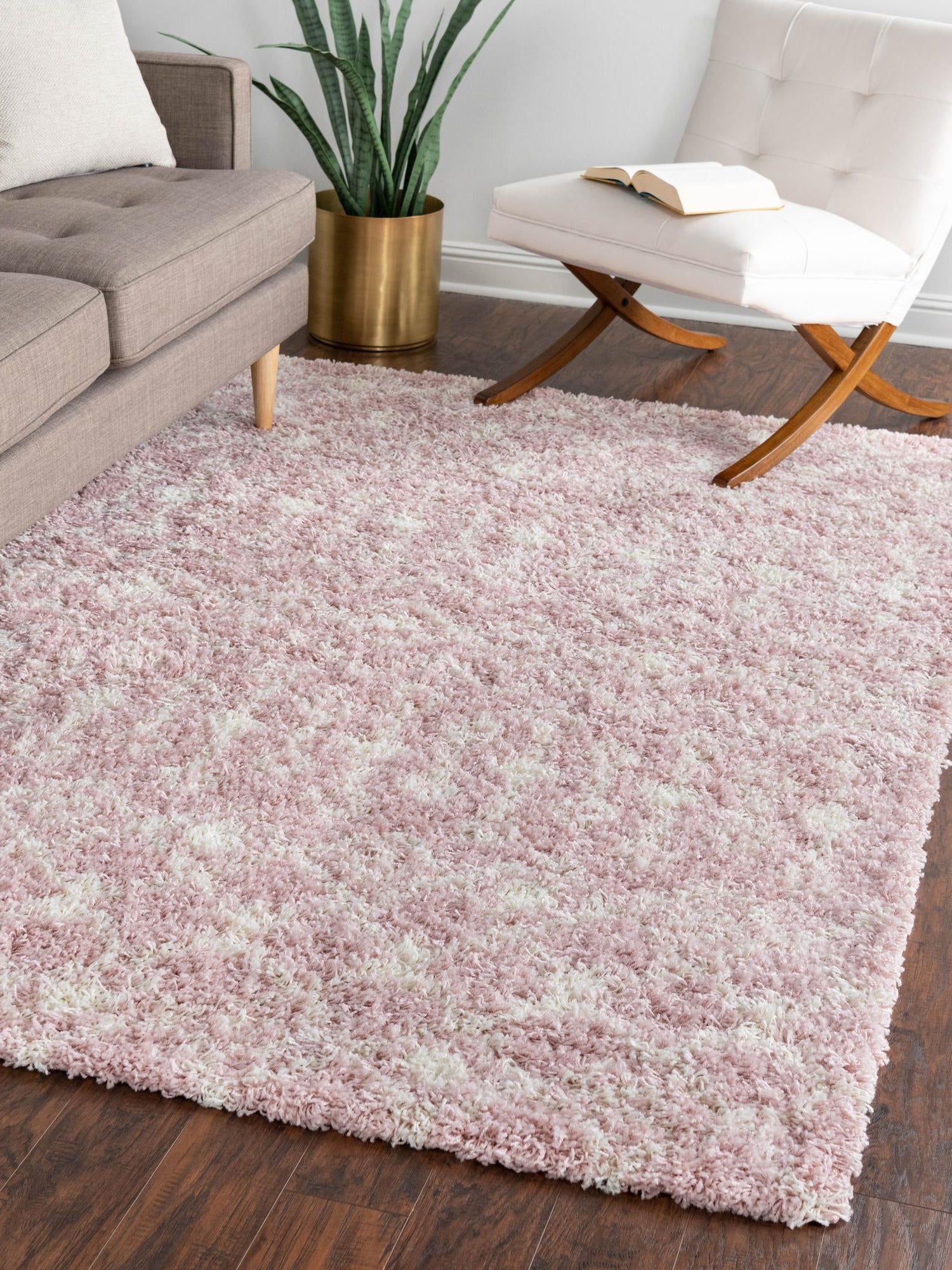 Light Pink 2' x 3' 1 Moroccan Trellis Shag Rectangle Area Rug Thick Soft Touch Fluffy & Plush Shaggy Pile 100% Polypropylene Geometric Traditional Carpet for Sale at Rug Engine