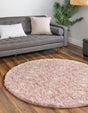 Light Pink 6' x 6' Moroccan Trellis Shag Round Rug