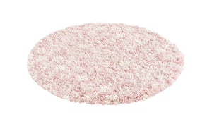 Light Pink 3' 1 x 3' 1 Moroccan Trellis Shag Round Area Rug Thick Soft Touch Fluffy & Plush Shaggy Pile