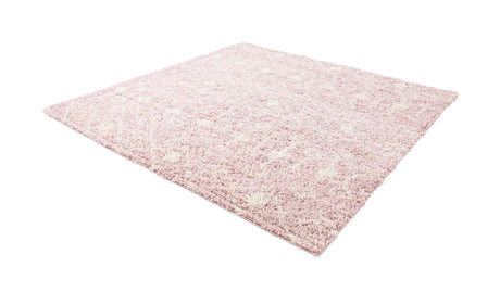 Light Pink 7' 10 x 7' 10 Moroccan Trellis Shag Square Area Rug Thick Soft Touch Fluffy & Plush Shaggy Pile 100% Polypropylene Geometric Traditional Carpet for Sale at Rug Engine