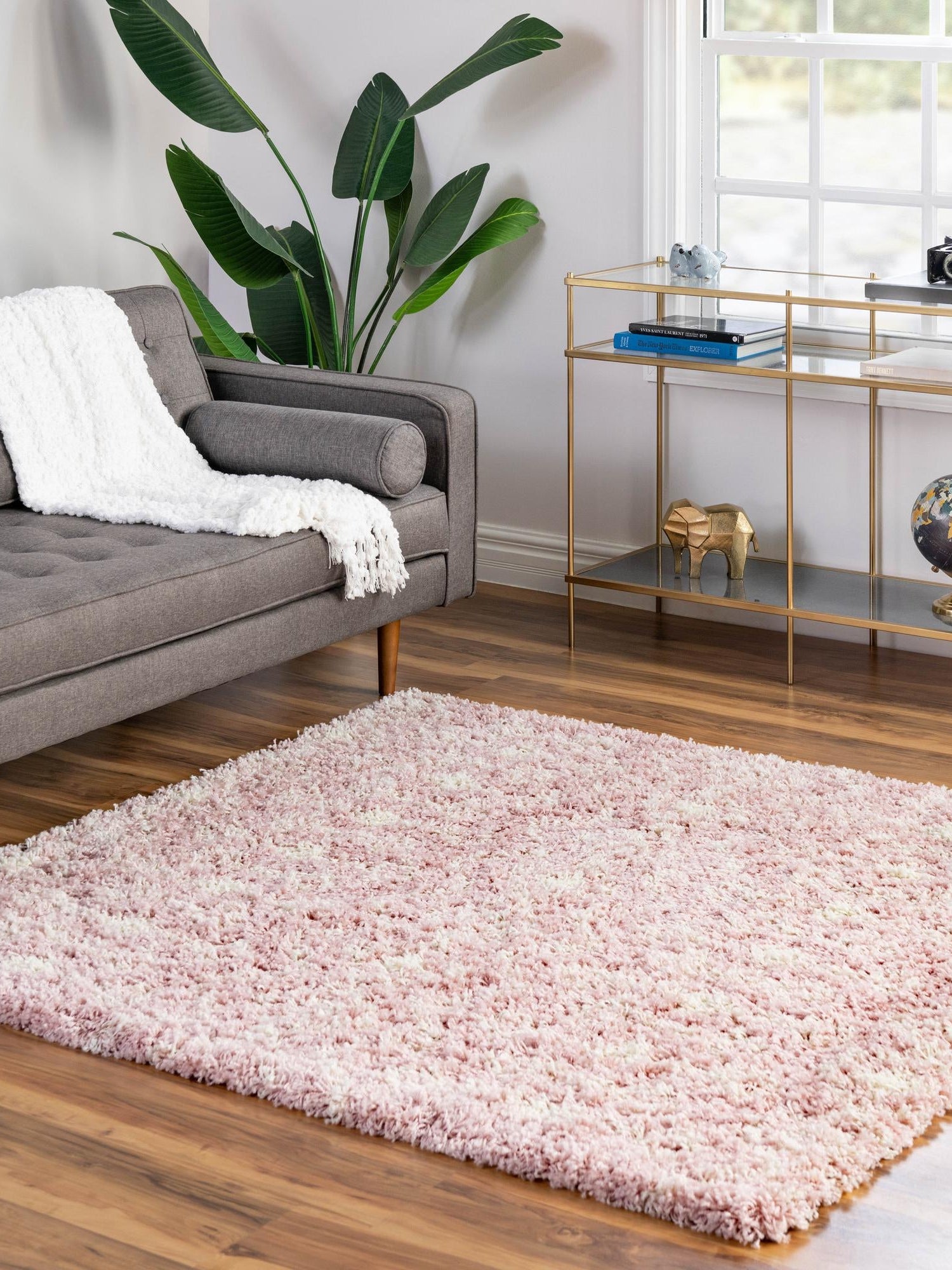 Light Pink 10' x 10' Moroccan Trellis Shag Square Area Rug Thick Soft Touch Fluffy & Plush Shaggy Pile 100% Polypropylene Geometric Traditional Carpet for Sale at Rug Engine