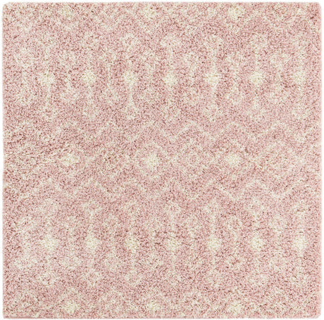 Light Pink 5' 3 x 5' 3 Moroccan Trellis Shag Square Rug