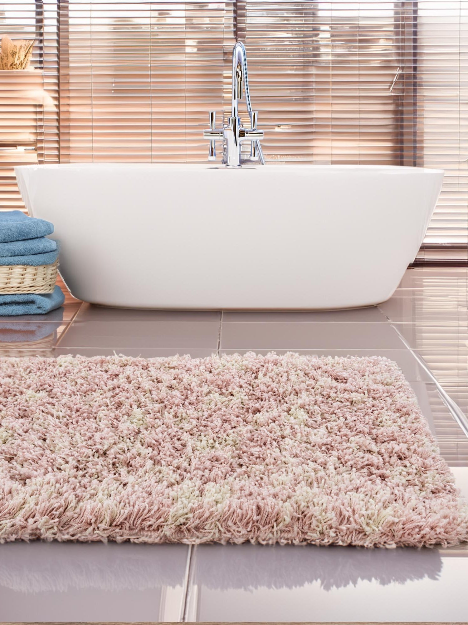 Light Pink 2' x 6' 1 Moroccan Trellis Shag Runner Area Rug Thick Soft Touch Fluffy & Plush Shaggy Pile 100% Polypropylene Geometric Traditional Carpet for Sale at Rug Engine
