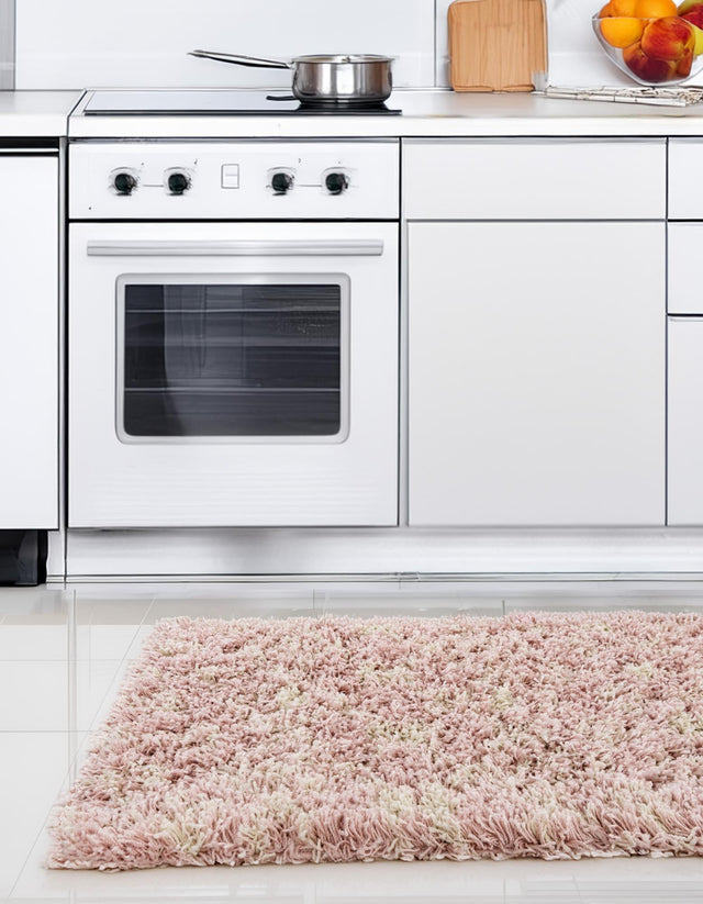Light Pink 3' 3 x 16' 5 Moroccan Trellis Shag Runner Area Rug Thick Soft Touch Fluffy & Plush Shaggy Pile