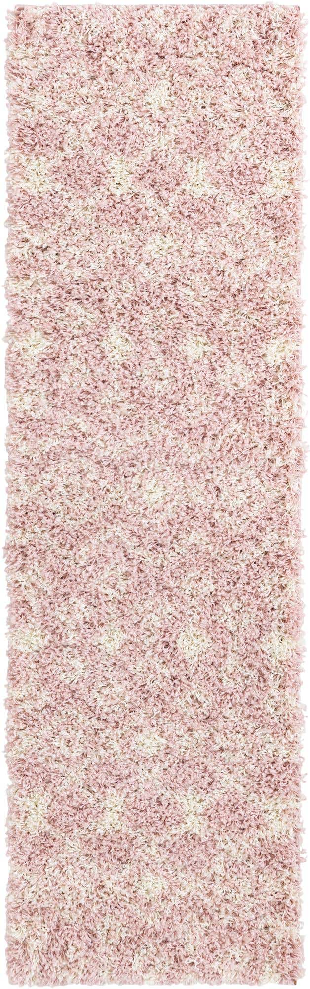 Light Pink 2' x 7' 1 Moroccan Trellis Shag Runner Area Rug Thick Soft Touch Fluffy & Plush Shaggy Pile