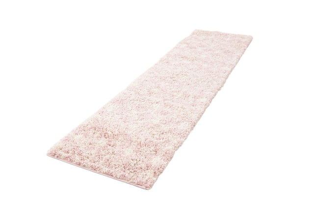 Light Pink 2' x 8' Moroccan Trellis Shag Runner Area Rug Thick Soft Touch Fluffy & Plush Shaggy Pile