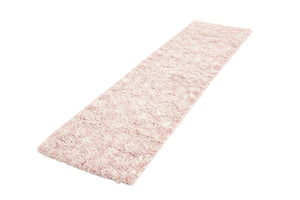 Light Pink 2' x 8' Moroccan Trellis Shag Runner Area Rug Thick Soft Touch Fluffy & Plush Shaggy Pile