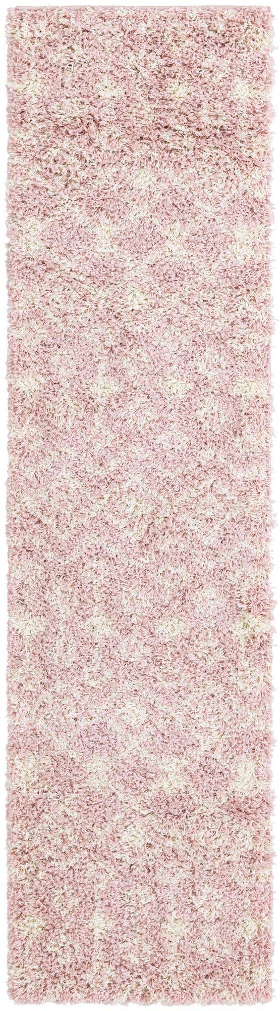Light Pink 2' x 8' Moroccan Trellis Shag Runner Area Rug Thick Soft Touch Fluffy & Plush Shaggy Pile
