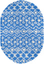 Periwinkle Blue 4' x 6' Moroccan Trellis Shag Oval Area Rug Thick Soft Touch Fluffy & Plush Shaggy Pile