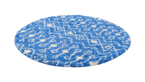 Periwinkle Blue 5' 3 x 5' 3 Moroccan Trellis Shag Round Rug