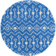 Periwinkle Blue 5' 3 x 5' 3 Moroccan Trellis Shag Round Rug