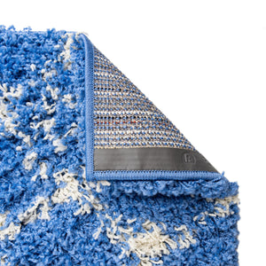Periwinkle Blue 5' 3 x 5' 3 Moroccan Trellis Shag Square Area Rug Thick Soft Touch Fluffy & Plush Shaggy Pile