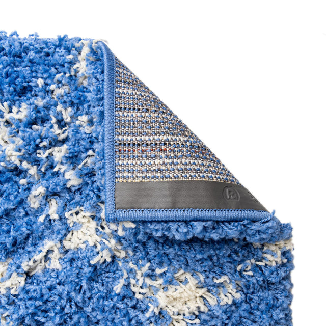 Periwinkle Blue 5' 3 x 5' 3 Moroccan Trellis Shag Square Area Rug Thick Soft Touch Fluffy & Plush Shaggy Pile