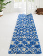Periwinkle Blue 2' 7 x 10' Moroccan Trellis Shag Runner Area Rug Thick Soft Touch Fluffy & Plush Shaggy Pile