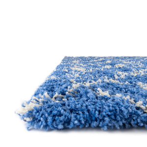 Periwinkle Blue 2' x 6' Moroccan Trellis Shag Runner Area Rug Thick Soft Touch Fluffy & Plush Shaggy Pile