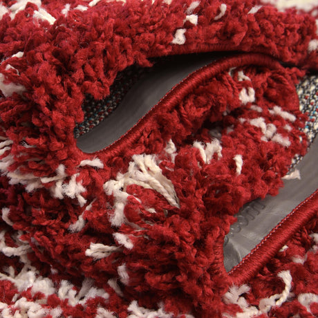 Burgundy Red 4' 1 x 6' 1 Moroccan Trellis Shag Oval Area Rug Thick Soft Touch Fluffy & Plush Shaggy Pile