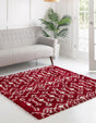 Burgundy Red 10' x 10' Moroccan Trellis Shag Square Rug