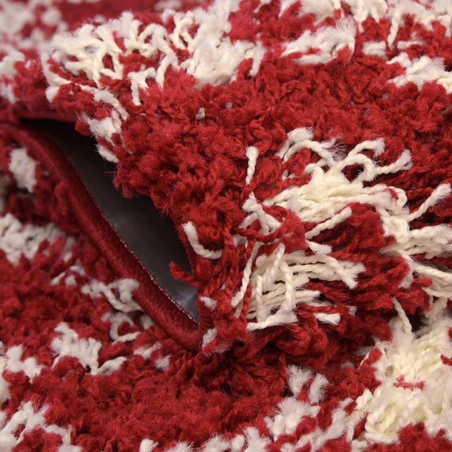 Burgundy Red 10' x 10' Moroccan Trellis Shag Square Rug