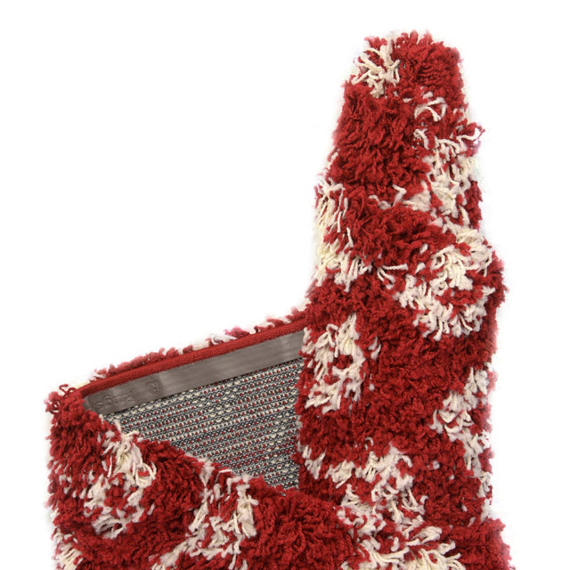 Burgundy Red 3' 1 x 3' 1 Moroccan Trellis Shag Square Area Rug Thick Soft Touch Fluffy & Plush Shaggy Pile