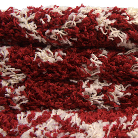 Burgundy Red 3' 1 x 3' 1 Moroccan Trellis Shag Square Area Rug Thick Soft Touch Fluffy & Plush Shaggy Pile 100% Polypropylene Geometric Traditional Carpet for Sale at Rug Engine