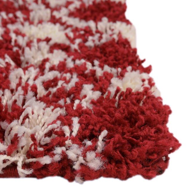 Burgundy Red 3' x 12' Moroccan Trellis Shag Runner Rug