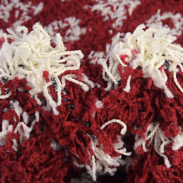 Burgundy Red 3' x 12' Moroccan Trellis Shag Runner Rug