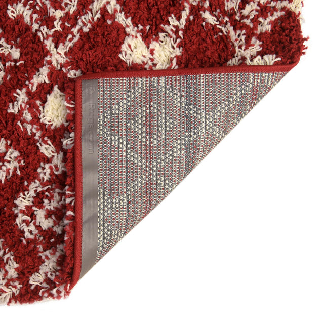 Burgundy Red 3' x 12' Moroccan Trellis Shag Runner Rug