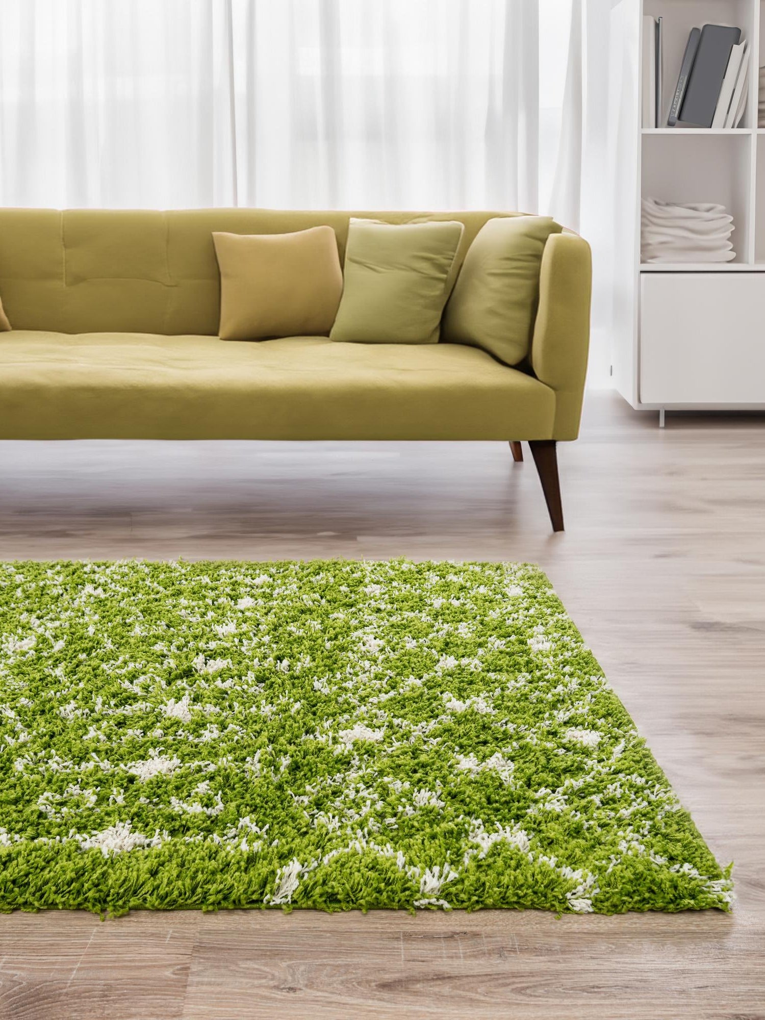 Green 10' x 14' 1 Moroccan Trellis Shag Rectangle Area Rug Thick Soft Touch Fluffy & Plush Shaggy Pile 100% Polypropylene Geometric Traditional Carpet for Sale at Rug Engine