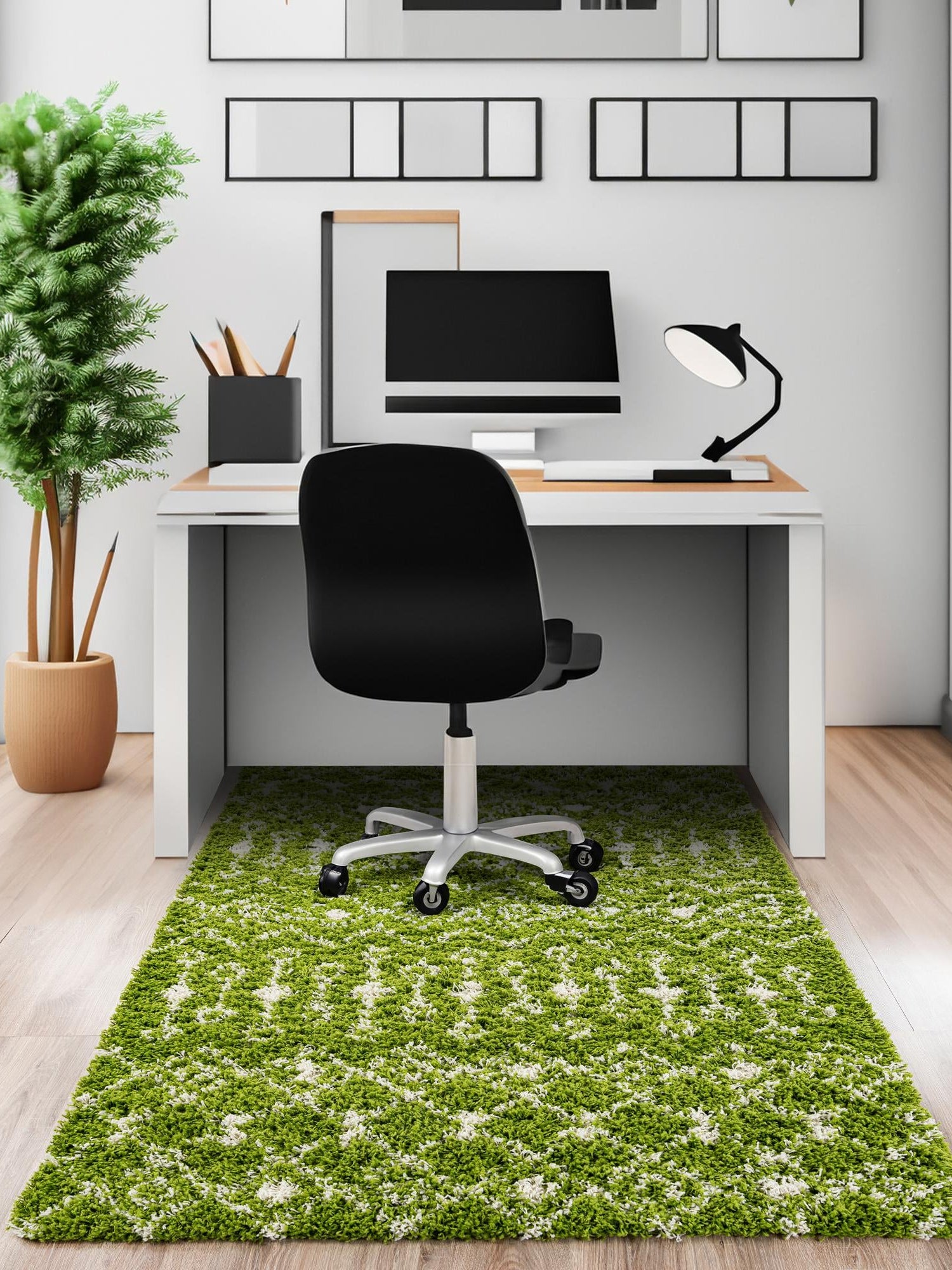 Green 2' x 3' 1 Moroccan Trellis Shag Rectangle Area Rug Thick Soft Touch Fluffy & Plush Shaggy Pile 100% Polypropylene Geometric Traditional Carpet for Sale at Rug Engine