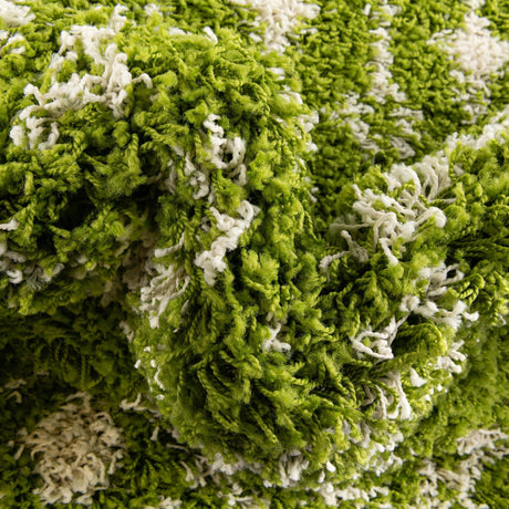 Green 9' x 12' Moroccan Trellis Shag Rectangle Area Rug Thick Soft Touch Fluffy & Plush Shaggy Pile 100% Polypropylene Geometric Traditional Carpet for Sale at Rug Engine