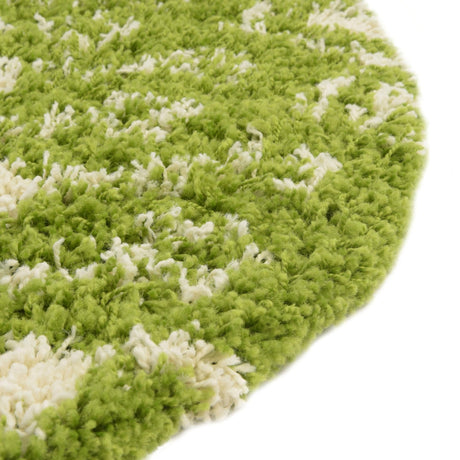 Green 3' 1 x 3' 1 Moroccan Trellis Shag Round Area Rug Thick Soft Touch Fluffy & Plush Shaggy Pile 100% Polypropylene Geometric Traditional Carpet for Sale at Rug Engine