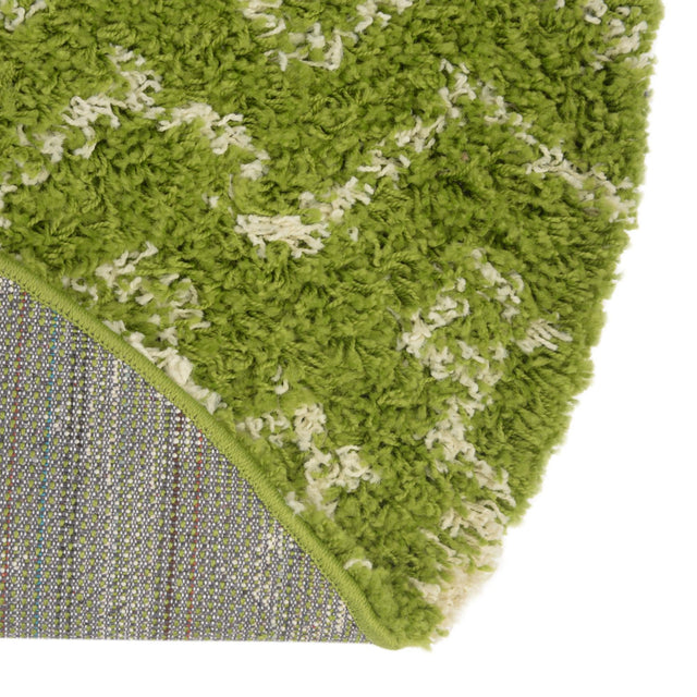 Green 6' x 6' Moroccan Trellis Shag Round Rug