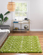 Green 10' x 10' Moroccan Trellis Shag Square Rug