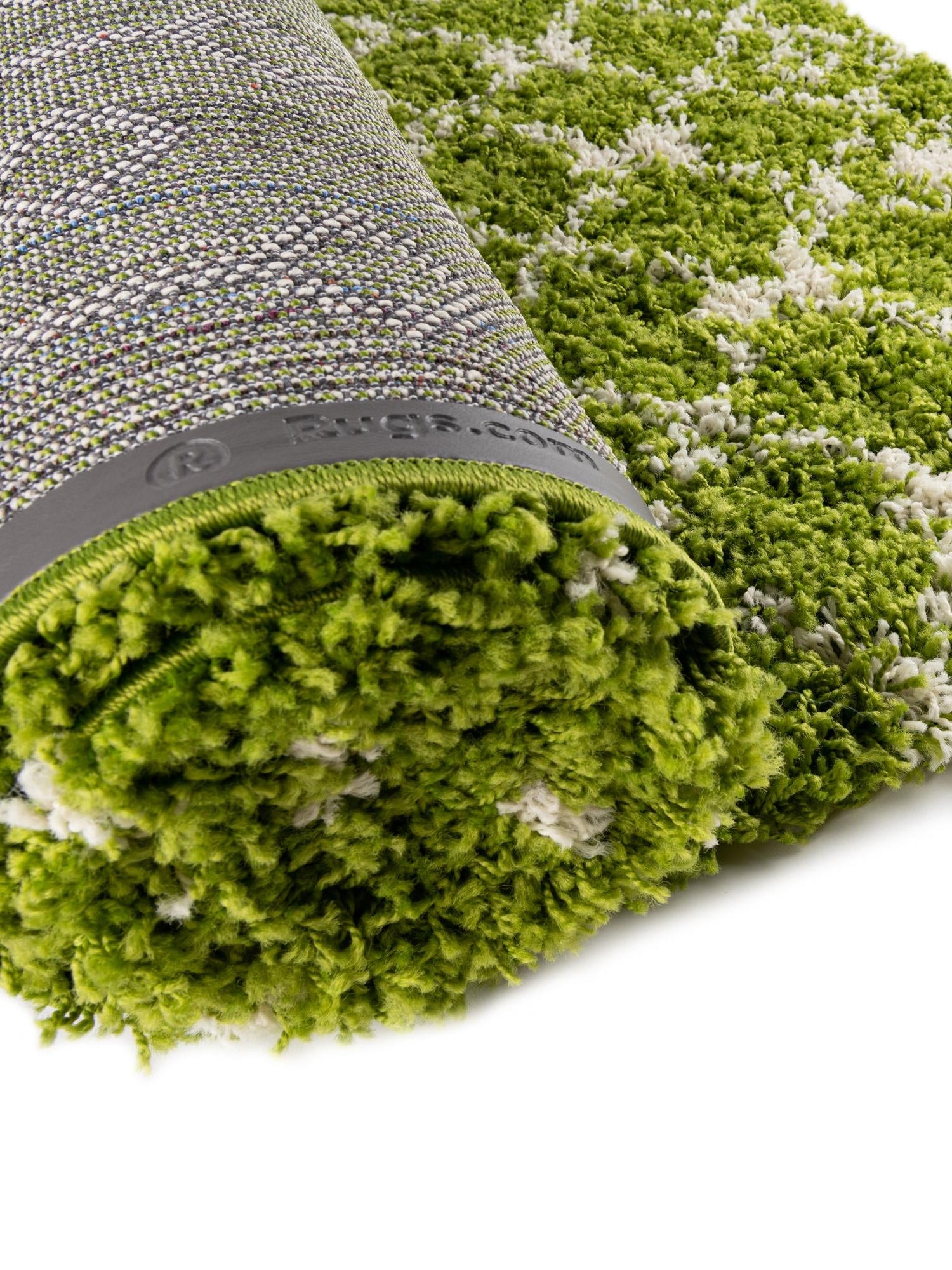Green 4' 1 x 4' 1 Moroccan Trellis Shag Square Area Rug Thick Soft Touch Fluffy & Plush Shaggy Pile 100% Polypropylene Geometric Traditional Carpet for Sale at Rug Engine
