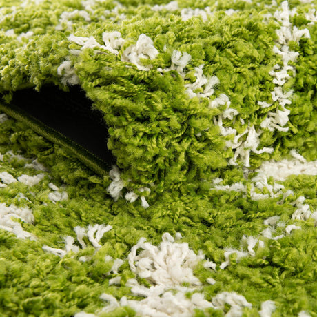 Green 3' 3 x 16' 5 Moroccan Trellis Shag Runner Area Rug Thick Soft Touch Fluffy & Plush Shaggy Pile 100% Polypropylene Geometric Traditional Carpet for Sale at Rug Engine