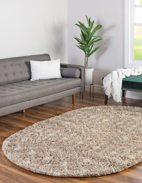 Light Brown 7' 10 x 10' Moroccan Trellis Shag Oval Area Rug Thick Soft Touch Fluffy & Plush Shaggy Pile 100% Polypropylene Geometric Traditional Carpet for Sale at Rug Engine