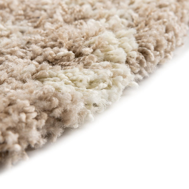Light Brown 7' 10 x 7' 10 Moroccan Trellis Shag Round Area Rug Thick Soft Touch Fluffy & Plush Shaggy Pile