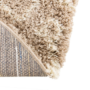 Light Brown 7' 10 x 7' 10 Moroccan Trellis Shag Round Area Rug Thick Soft Touch Fluffy & Plush Shaggy Pile