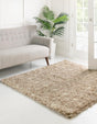 Light Brown 6' 1 x 6' 1 Moroccan Trellis Shag Square Area Rug Thick Soft Touch Fluffy & Plush Shaggy Pile