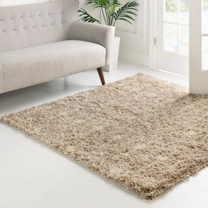 Light Brown 3' 1 x 3' 1 Moroccan Trellis Shag Square Area Rug Thick Soft Touch Fluffy & Plush Shaggy Pile