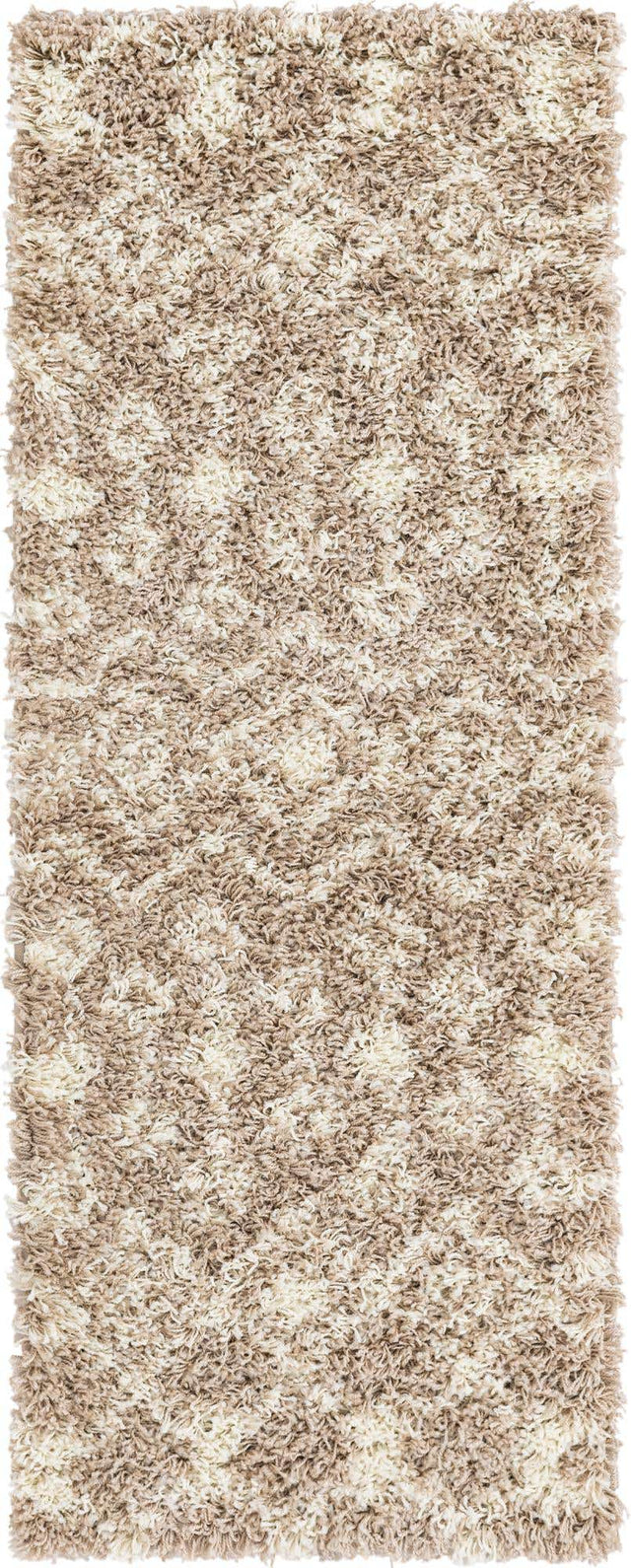 Light Brown 2' x 5' 1 Moroccan Trellis Shag Runner Area Rug Thick Soft Touch Fluffy & Plush Shaggy Pile