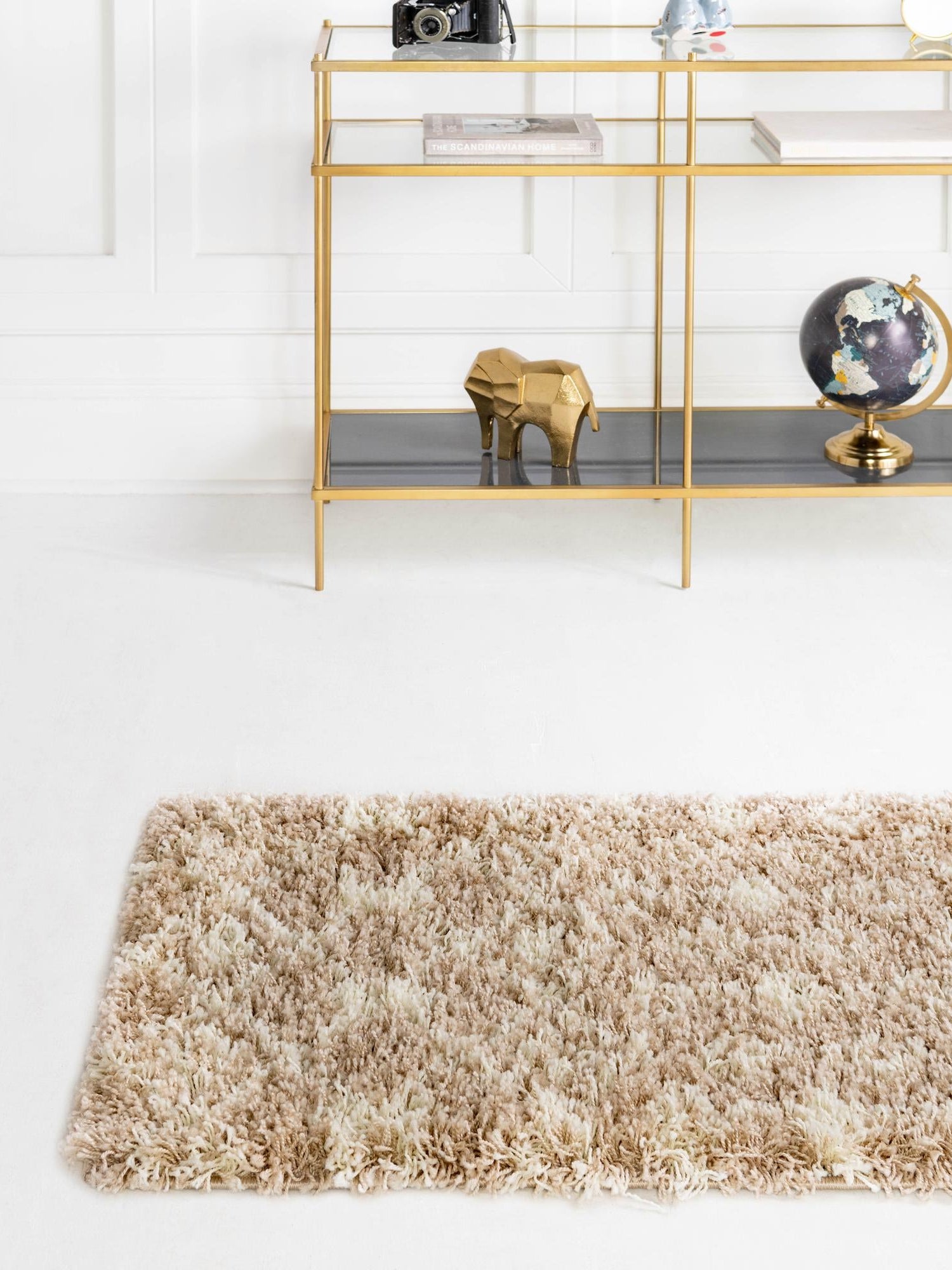 Light Brown 3' 3 x 16' 5 Moroccan Trellis Shag Runner Area Rug Thick Soft Touch Fluffy & Plush Shaggy Pile 100% Polypropylene Geometric Traditional Carpet for Sale at Rug Engine