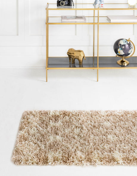 Light Brown 2' x 7' 1 Moroccan Trellis Shag Runner Area Rug Thick Soft Touch Fluffy & Plush Shaggy Pile 100% Polypropylene Geometric Traditional Carpet for Sale at Rug Engine
