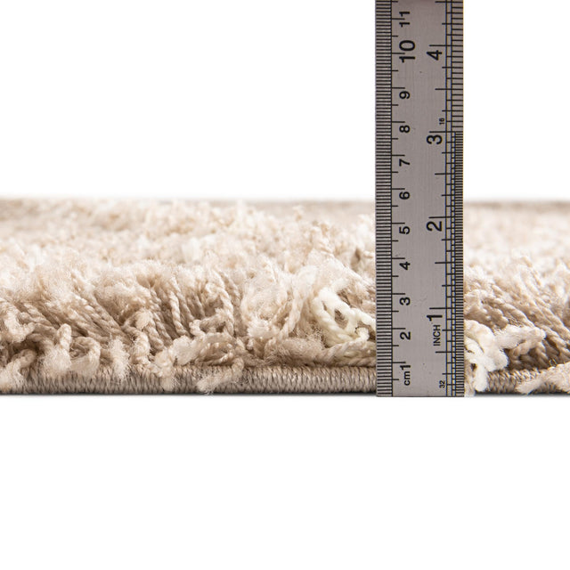 Light Brown 2' x 7' Moroccan Trellis Shag Runner Rug
